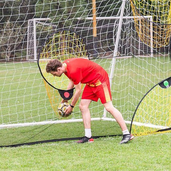 PodiuMax Voetbalnet Zwart/Geel 300 cm