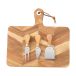 Dorre Plateau à fromage Ollie motif chevrons, 4 pièces FSC Acacia