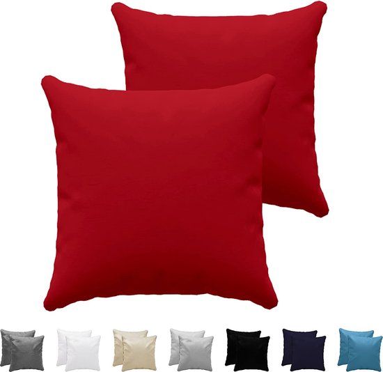 Dreamzie Kussensloop (Set van 2) – Rood Katoen - 60 x 60 cm