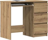 Bureau 90x45x76 cm bois travaillé couleur chêne artisanal