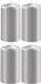 Enlightening Candles Bougie cylindrique - 4x - argent - D6 x H15 cm - 58 heures de combustion