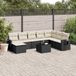Maison Exclusive - Ensemble de meubles de jardin 9 pièces avec canapé et coussins, noir, en polyrotin