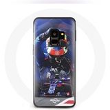 Maniacase Hoesje voor Samsung Galaxy S9 Formule 1 Pierre Gasly F1 Coureur Rood Blauw