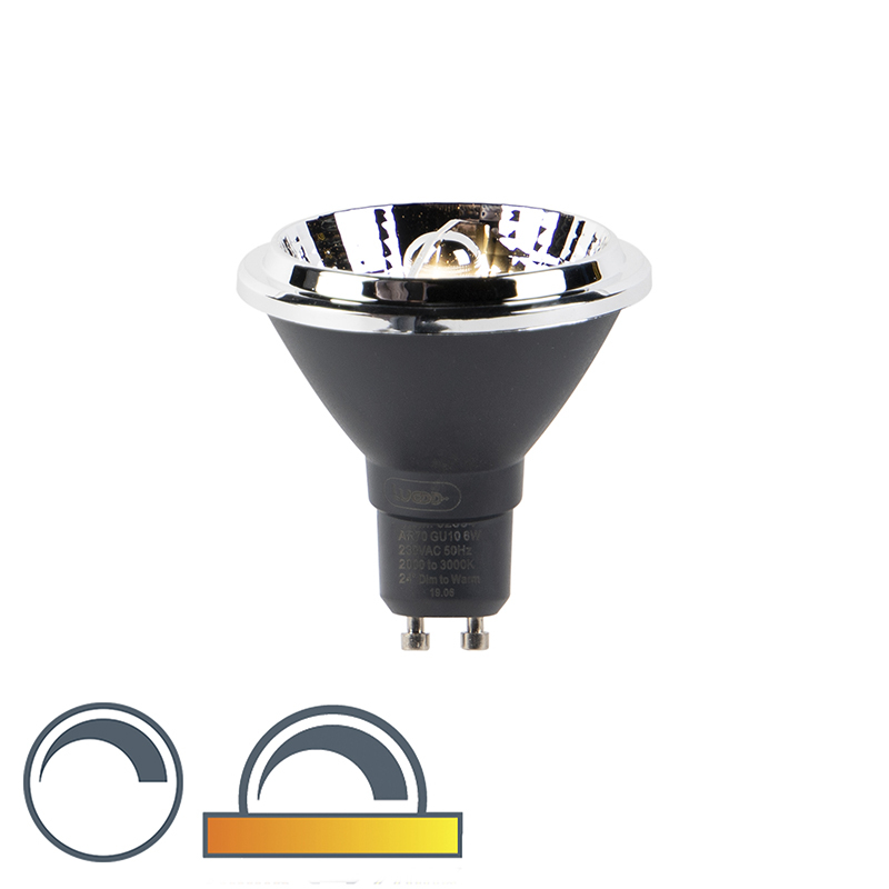 LUEDD LED lamp AR70 GU10 6W 2000K-3000K dim to warm