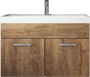 Badplaats Badkamermeubel Set Paso 01 80 x 40 cm - Bruin Eiken - Badmeubel met Wastafel