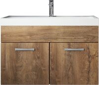 Badplaats Badkamermeubel Set Paso 01 80 x 40 cm - Bruin Eiken - Badmeubel met Wastafel