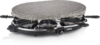 Princess 162720 Raclette Grill - 8 Person Oval Stone Grill with Adjustable Thermostat