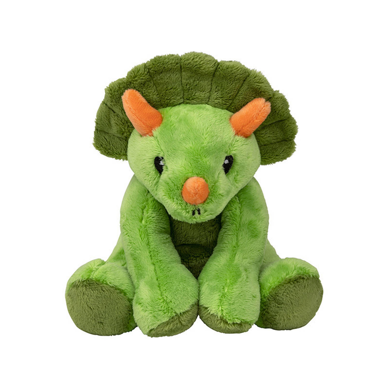 Nature Planet Pluche knuffel dinosaurus Triceratops van 20 cm - Speelgoed knuffeldieren dinosauriers