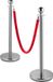 Happiq Poteaux de tapis rouge avec corde - 90CM - Poteaux de délimitation - Poteau de délimitation avec cordon - Corde - Ruban de délimitation Argent