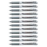 Pentel EnerGel XM BL77 gelpen met drukmechanisme, grijs (12 stuks)
