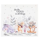VALENTI & CO. - Disney Winnie de Poeh - bedrukte houten afbeelding 38 x 33 cm met details in zilver - wanddecoratie, cadeau-idee voor pasgeborenen of doop voor kinderkamer