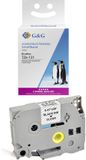 G&G BB-B-GG-131 Compatibel vervangt Brother TZe-131 Kleur van de tape: Transparant Kleur van de tekst: Zwart 12 mm 8 m