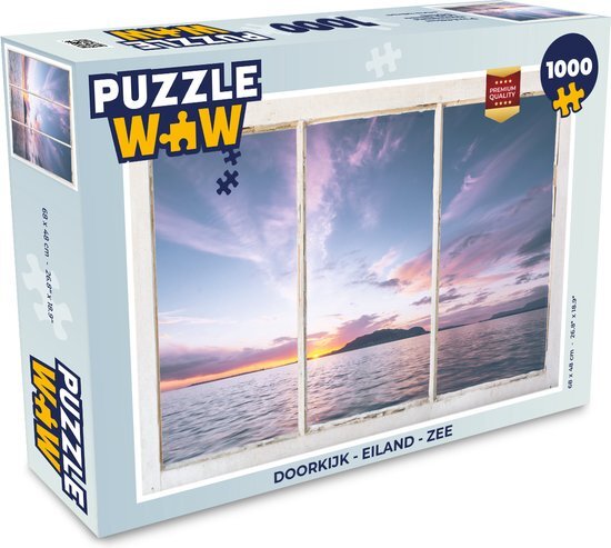 MuchoWow Puzzel Doorkijk - Eiland - Zee - Legpuzzel - Puzzel 1000 stukjes volwassenen