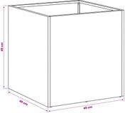 vidaXL Plantenbak Wit 45 x 45 x 45 cm Koudgewalst staal