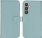 Selencia Echt Lederen Bookcase voor Samsung Galaxy S24 - Lichtblauw