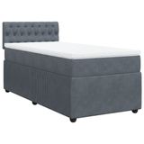 vidaXL Boxspringbed met matras, donkergrijs, fluweel, 120x200 cm
