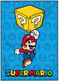 Mario Bros Super Mario Fleece deken - 100 x 140 cm - Plaid - Blauw