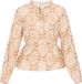 Usha Blouse beige gebloemd lange mouw regular fit viscose/polyester