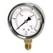 Glycerinmano. RIEGLER Glycerinmano. »Pressure line«, CrNi-stalen behuizing, aansluiting radiaal onder, G 1/4, kwaliteitskl. 1,6, mes. 0-160,0 bar/2300 psi, Ø 63