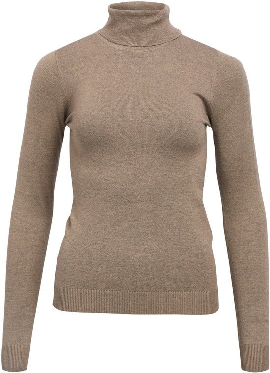 Object Objthess L/s Rollneck Knit Pullover - Taupe - Size L