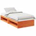 VidaXL Bedbank met matras, wasbruin, 100x200 cm, massief grenenhout