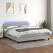 Maison Exclusive - Lit boxspring avec matelas et éclairage LED, gris, 160x200 cm, textile