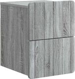 vidaXL Muurbevestigde Nachttafel Grijs Sonoma 33 x 34,5 x 43 cm