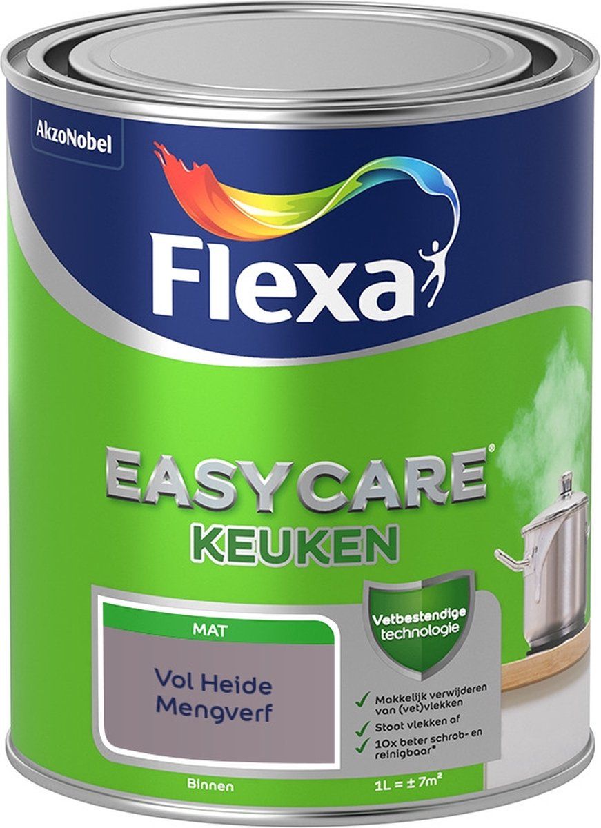 FLEXA Easycare Muurverf - Keuken - Mat - Mengkleur - Vol Heide - 1 liter