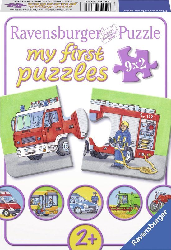 Ravensburger Speciale voertuigen - My First Puzzles - 9x2 Stukjes - Kinderpuzzel