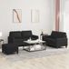 Maison Exclusive - Ensemble de canapés 3 pièces avec coussins, en similicuir noir