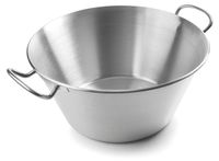 Pot conique, 40 cm, 15 litres, acier inoxydable, argenté