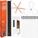 Set de nettoyage de cheminée, brosse de cheminée avec une longueur d'extension maximale de 12 mètres, nettoyeur de cheminée avec têtes de brosse doubles, brosse et lunettes de sécurité, outil de nettoyage pour cheminées, convient pour rectangulaire, carré et arche