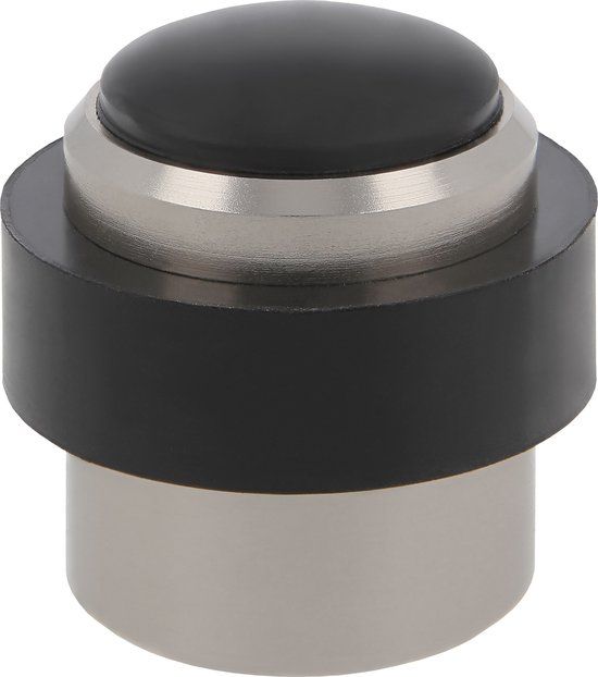 AMIG Deurstopper/deurbuffer - 1x - D30mm - inclusief schroeven - mat zilver