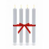 Merkloos Relaxdays Led dinerkaarsen - set van 4 - op batterijen - lichtgrijs