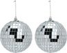 Inge Christmas Decor Disco kerstbal - 2x - zilver - D11 cm