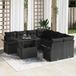 Maison Exclusive - Salon de jardin en polyrotin noir avec coussin 9 pcs