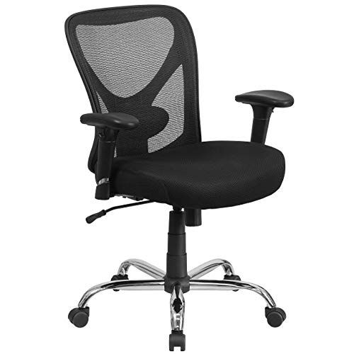 Flash Furniture HERCULES Serie - Zwarte mesh bureaustoel - 181,4 kg - Chroom - 69,85 x 66,04 x 35,56 cm