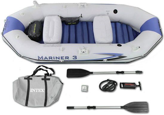 Intex Opblaasboot Mariner 3 Personen 297 X 127 X 46 Cm Grijs