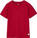 Vertbaudet jongensshirt met korte mouwen, effen, ronde hals, katoen, regular fit, rood, maat 152