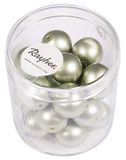 Rayher Hobby Rayher 14450606 Renaissance glazen waxparels, mat, 12 mm Ø, zilver olijf, doos 21 stuks