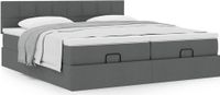 Prolenta Maison Exclusive - Ottoman bedframe met matras, donkergrijs, 180x200 cm, textiel