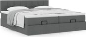 Prolenta Maison Exclusive - Ottoman bedframe met matras, donkergrijs, 180x200 cm, textiel