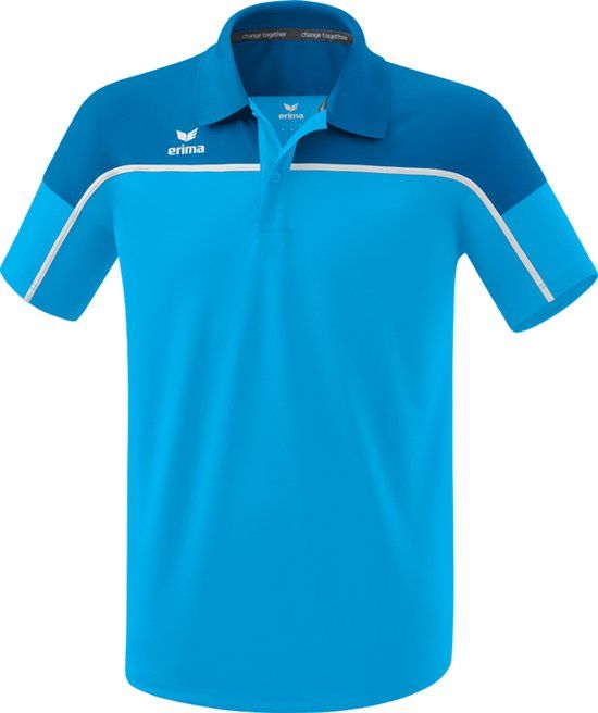 ERIMA Change Polo Heren - Curacao/Mykonos/Wit - Maat L