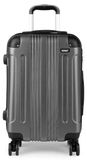 Valise - Grande valise rigide avec fonction trolley - Léger - Matériau ABS - 4 roulettes pivotantes - 71 cm - Gris
