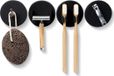 DELUXXOO Set de 4 supports de salle de bain de haute qualité, noir, auto-adhésif, acier inoxydable