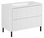 3xE living meuble de salle de bain 80 cm, blanc, avec lavabo, pieds noirs