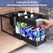 Merkloos Keukenorganizer Set van 2 - Dubbele Schuiflade - Metaal - Zwart
