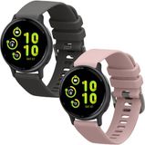 kwmobile 2x horlogebandjes geschikt voor Garmin vivoactive 5 / active 5 bandje - Smartwatch bandjes van TPU - Activity tracker horloge band in grijs / oudroze