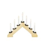 Konstsmide Houten kroonluchter, natuur, 7 heldere lampen, 230V, binnen, witte kabel - 2262-100