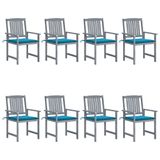VidaXL Chaise de jardin Terrasse assise capitonnée acacia bleu